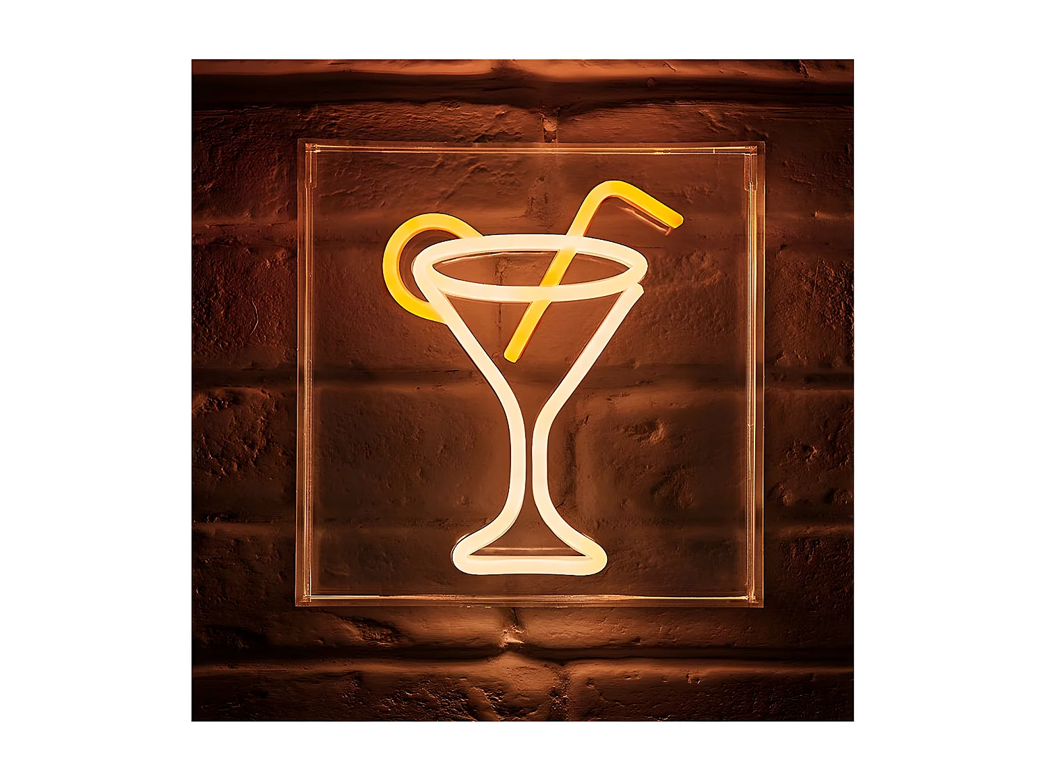 Néon mural USB Verre cocktail Ostaria