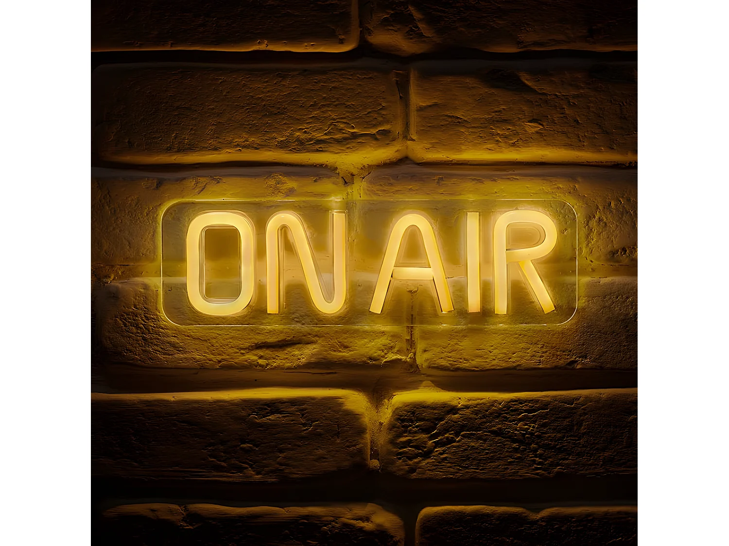 Néon mural USB On Air jaune Ostaria