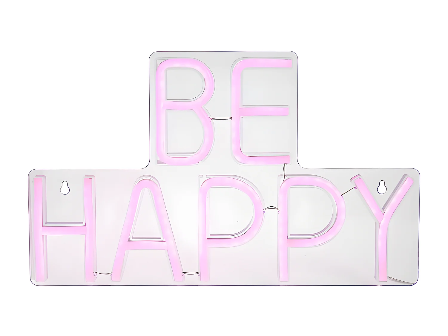 Néon mural USB Be Happy rose Ostaria