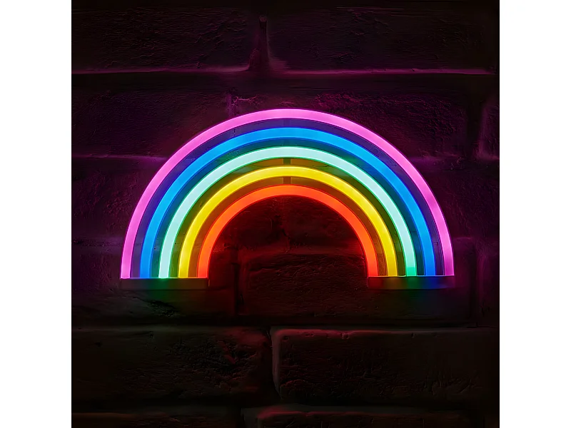 Néon mural à piles Arc-en-ciel Ostaria