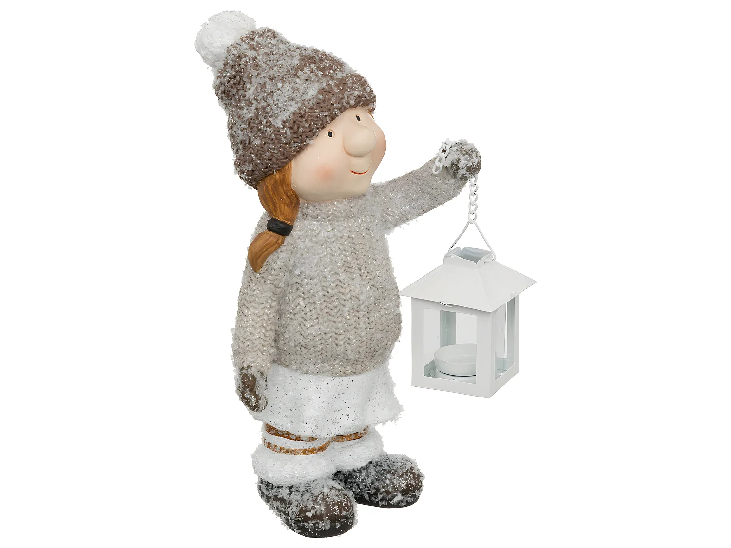 Déco de Noël Enfant en résine avec Lanterne H 25 cm