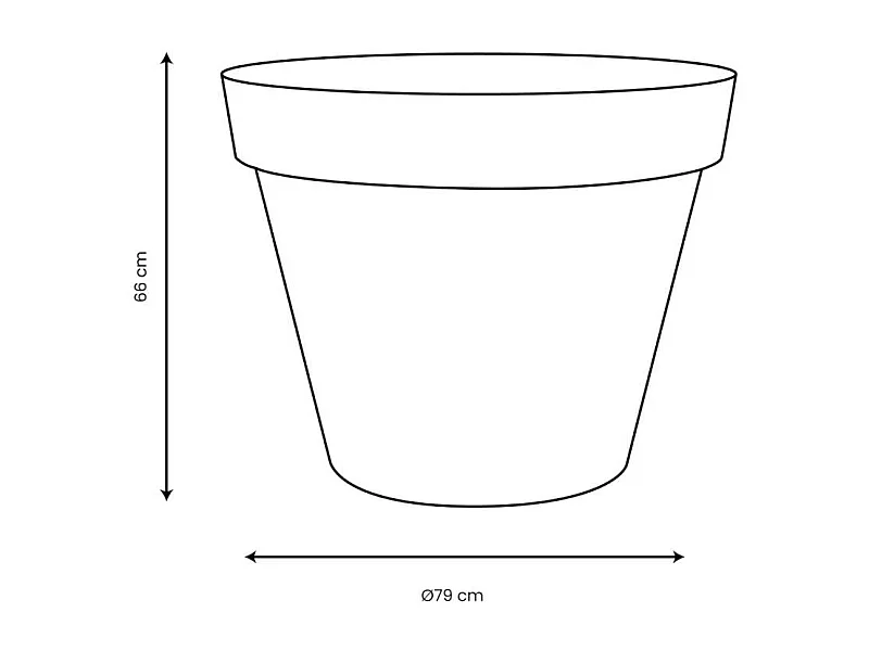 Pot de fleur rond Toscane Ø 80 x H.66 cm - Anthracite - Eda