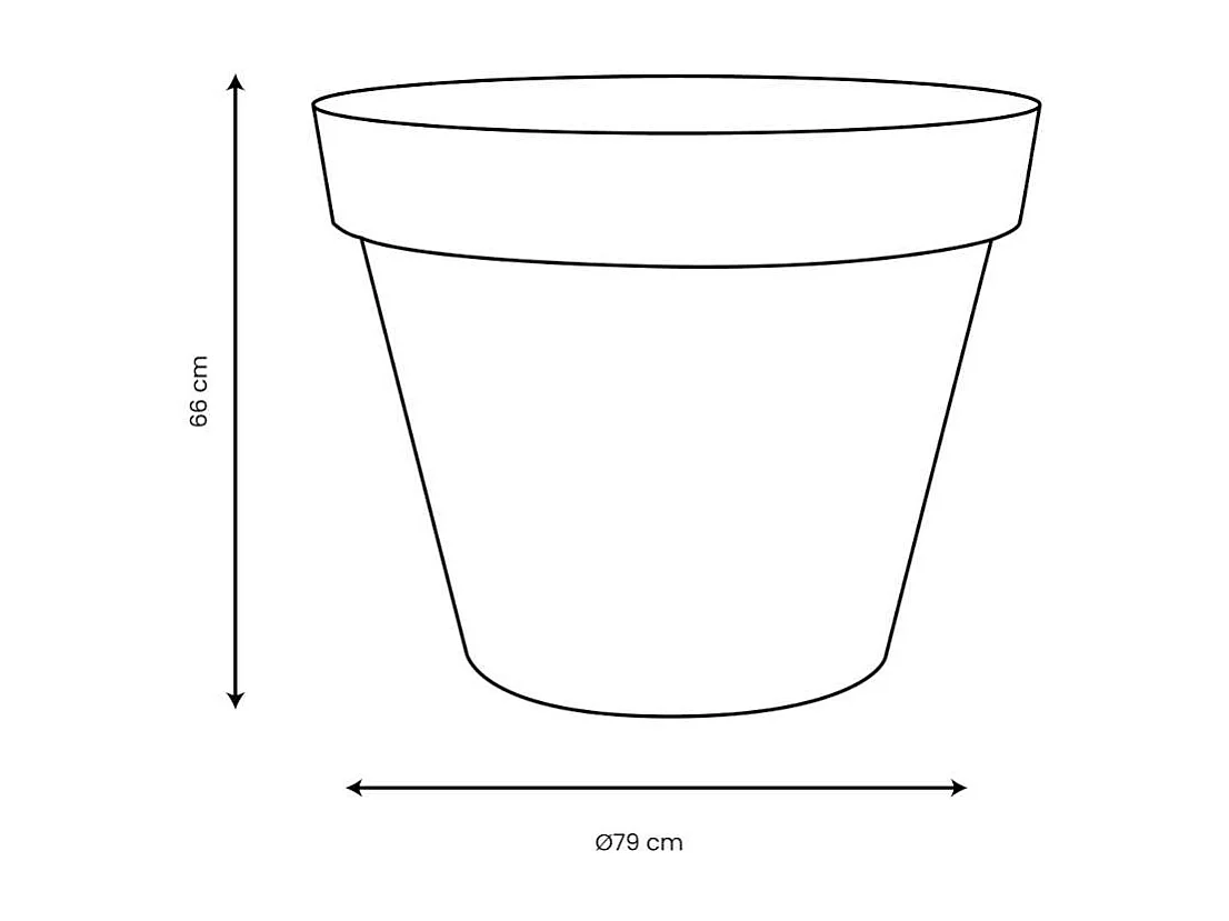 Pot de fleur rond Toscane Ø 80 x H.66 cm - Anthracite - Eda