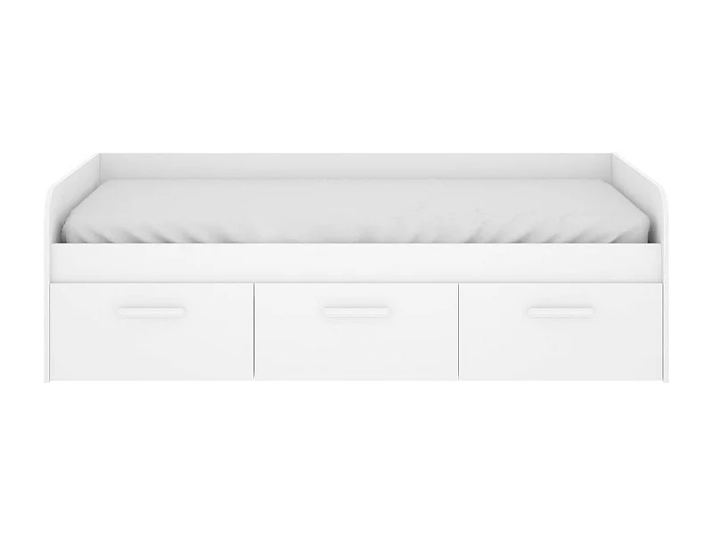 Dmora - Letto per bambini Aco, 194x97h60 cm, Bianco