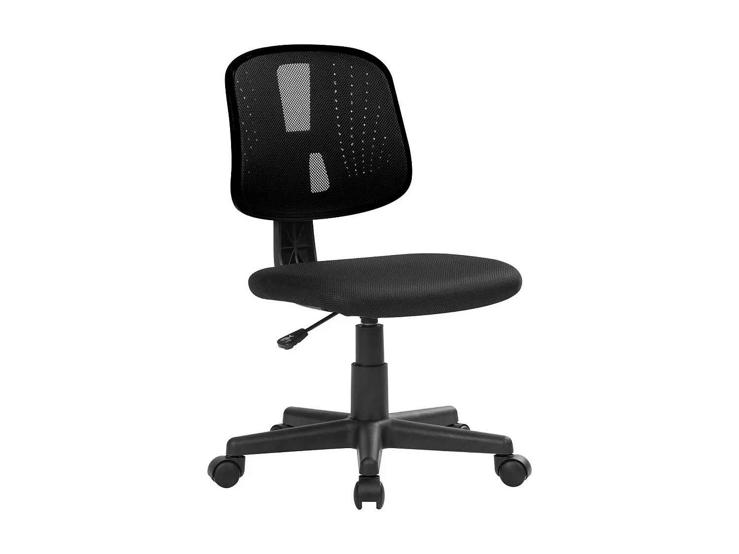 Chaise de bureau Dlazeti, Chaise de bureau de travail, Siège de bureau ergonomique, 49x43h81/93 cm, Noir