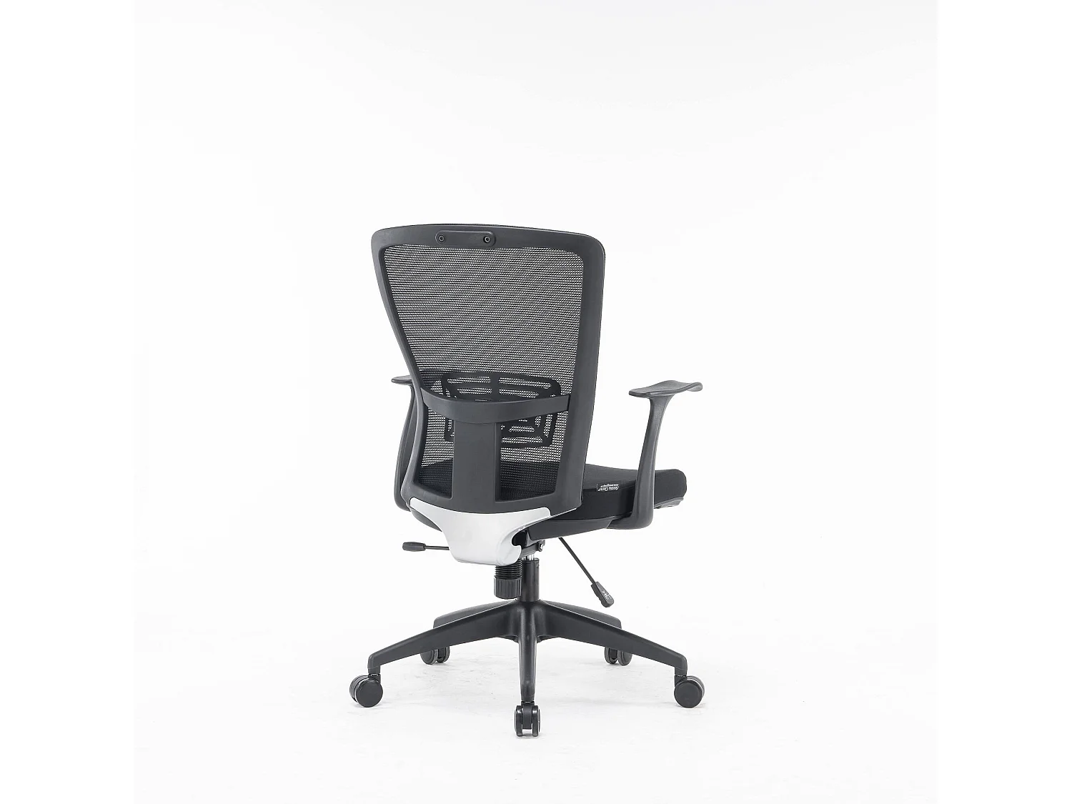 Cadeira de escritório Dcas, Cadeira de trabalho em malha com braços, Assento de escritório ergonômico, 60x64h98/108 cm, Preto