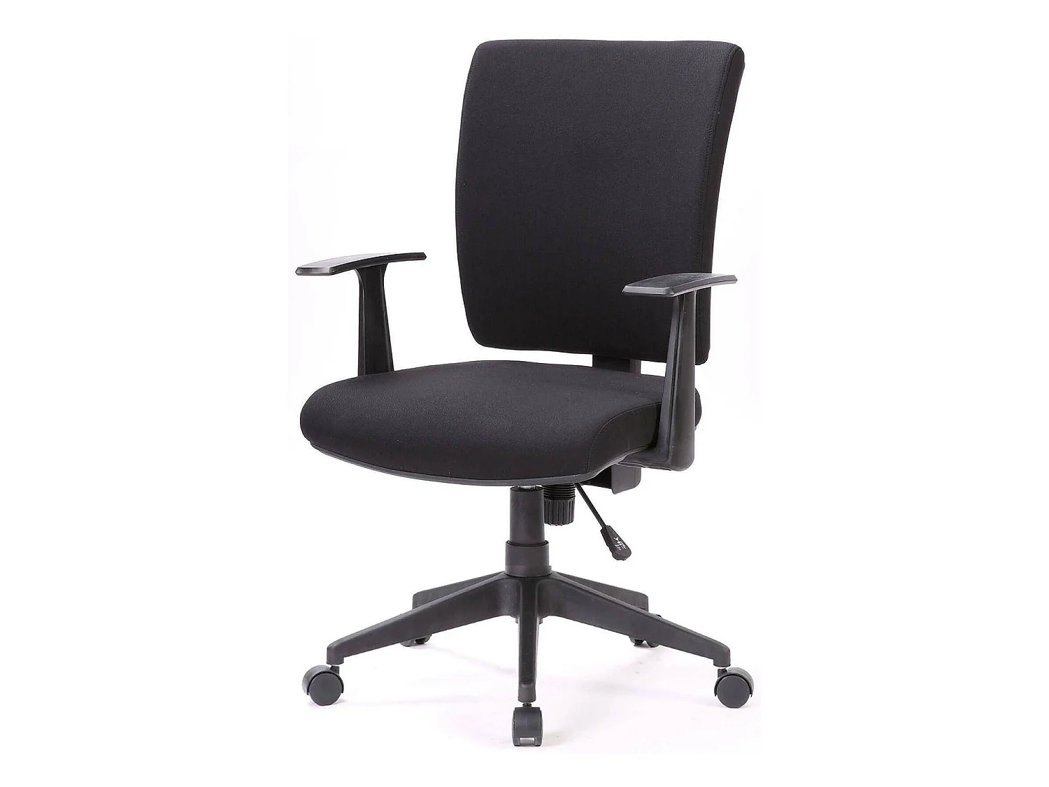 Bürostuhl Dlom, Chefsessel mit Armlehnen, Ergonomischer Bürositz, 61x65h98/108 cm, Schwarz