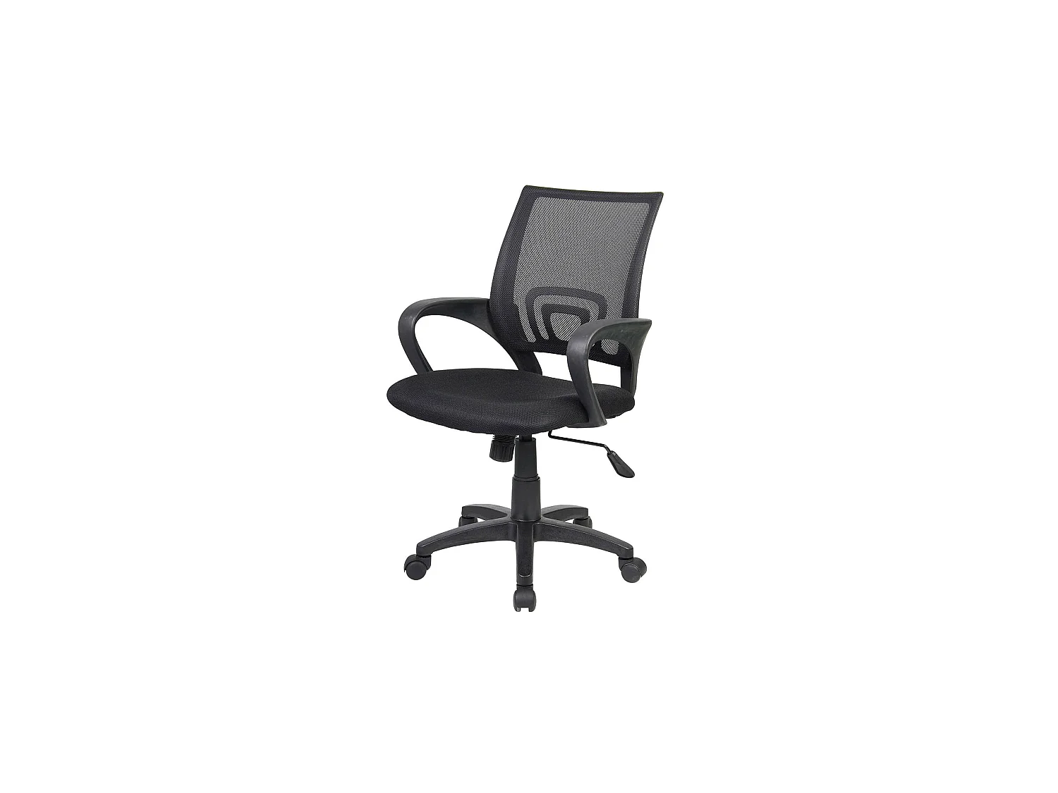 Chaise de bureau Dgell, Chaise de travail en maille avec accoudoirs, Siège de bureau ergonomique, 59x54h90/100 cm, Noir