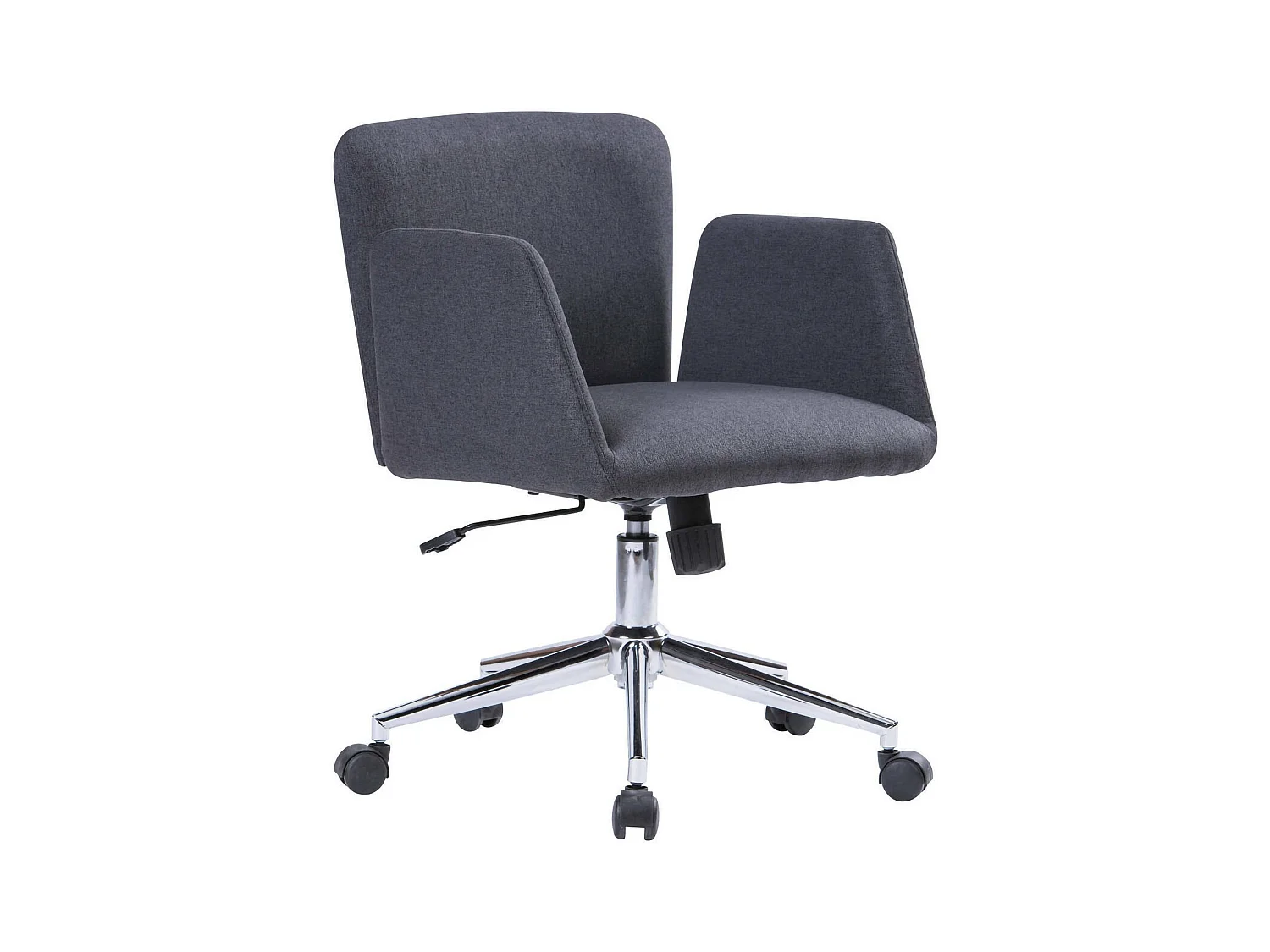 Chaise de bureau Daase, Fauteuil avec accoudoirs, Siège de bureau ergonomique, 54x55h65/84 cm, Gris