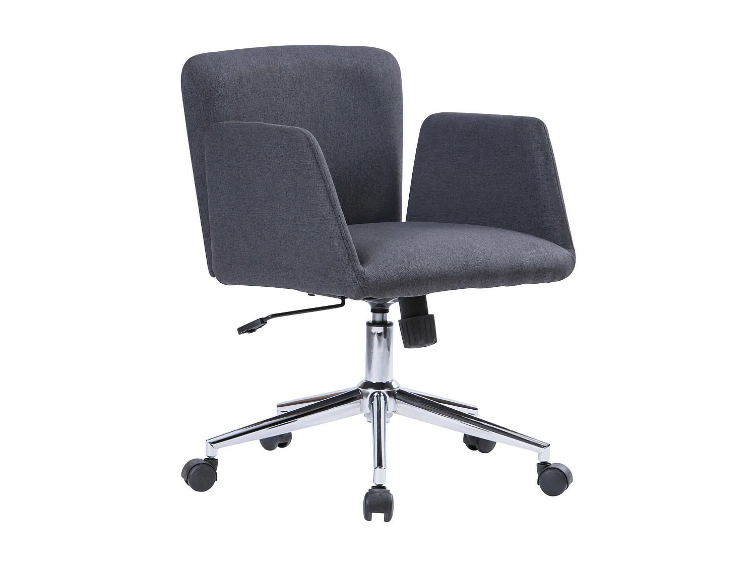 Chaise de bureau Daase, Fauteuil avec accoudoirs, Siège de bureau ergonomique, 54x55h65/84 cm, Gris