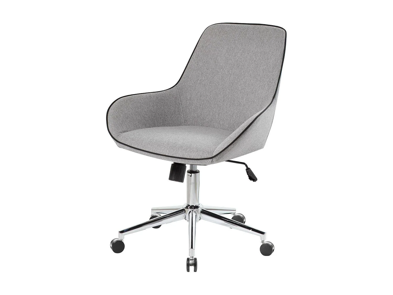 Chaise de bureau Dcampan, Chaise de travail à roulettes, Siège de bureau ergonomique, 66x59h98 cm, Gris