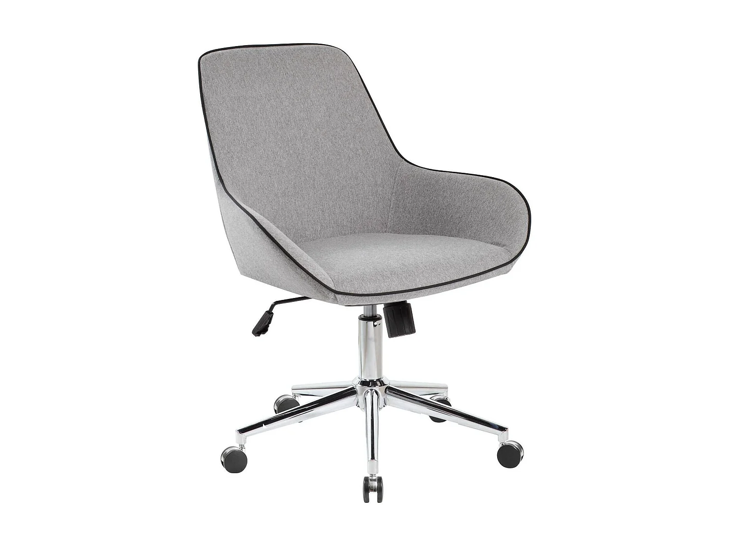Chaise de bureau Dcampan, Chaise de travail à roulettes, Siège de bureau ergonomique, 66x59h98 cm, Gris