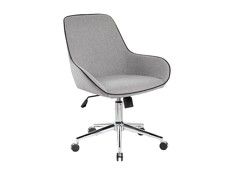 Chaise de bureau Dcampan, Chaise de travail à roulettes, Siège de bureau ergonomique, 66x59h98 cm, Gris