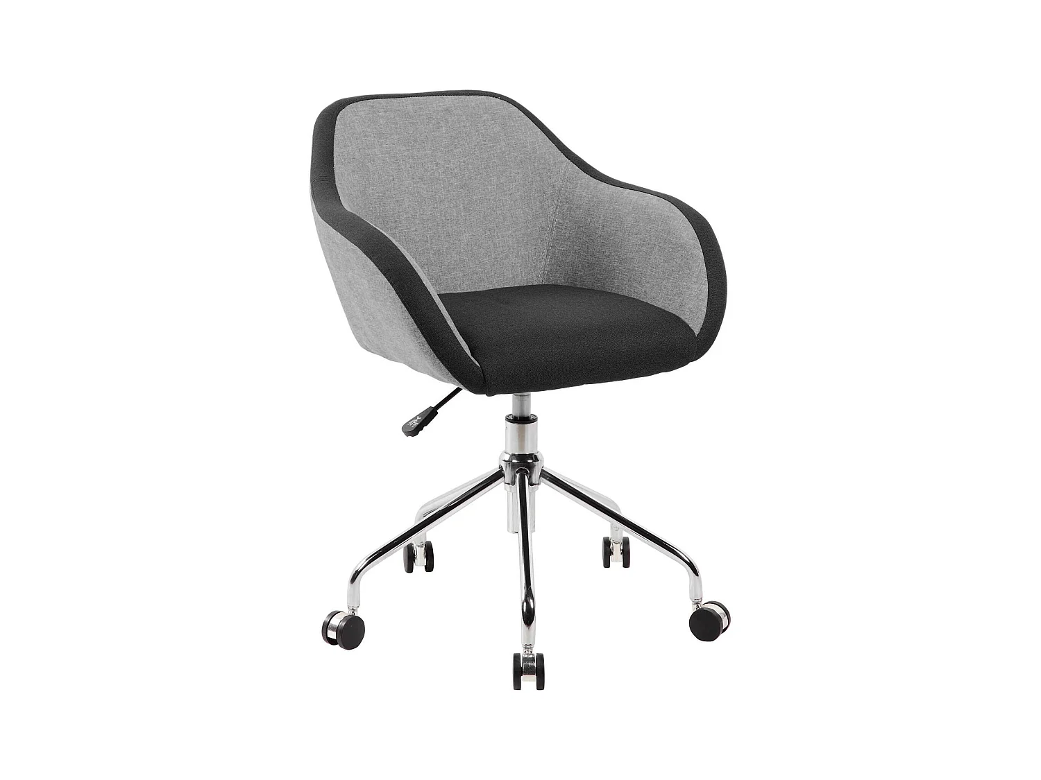 Chaise de bureau Dgorgon, Fauteuil de bureau, Siège de bureau ergonomique, 56x58h77/84 cm, Gris et Noir