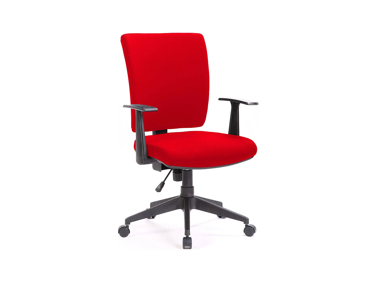 Bürostuhl Dlom, Chefsessel mit Armlehnen, Ergonomischer Bürositz, 61x65h98/108 cm, Rot