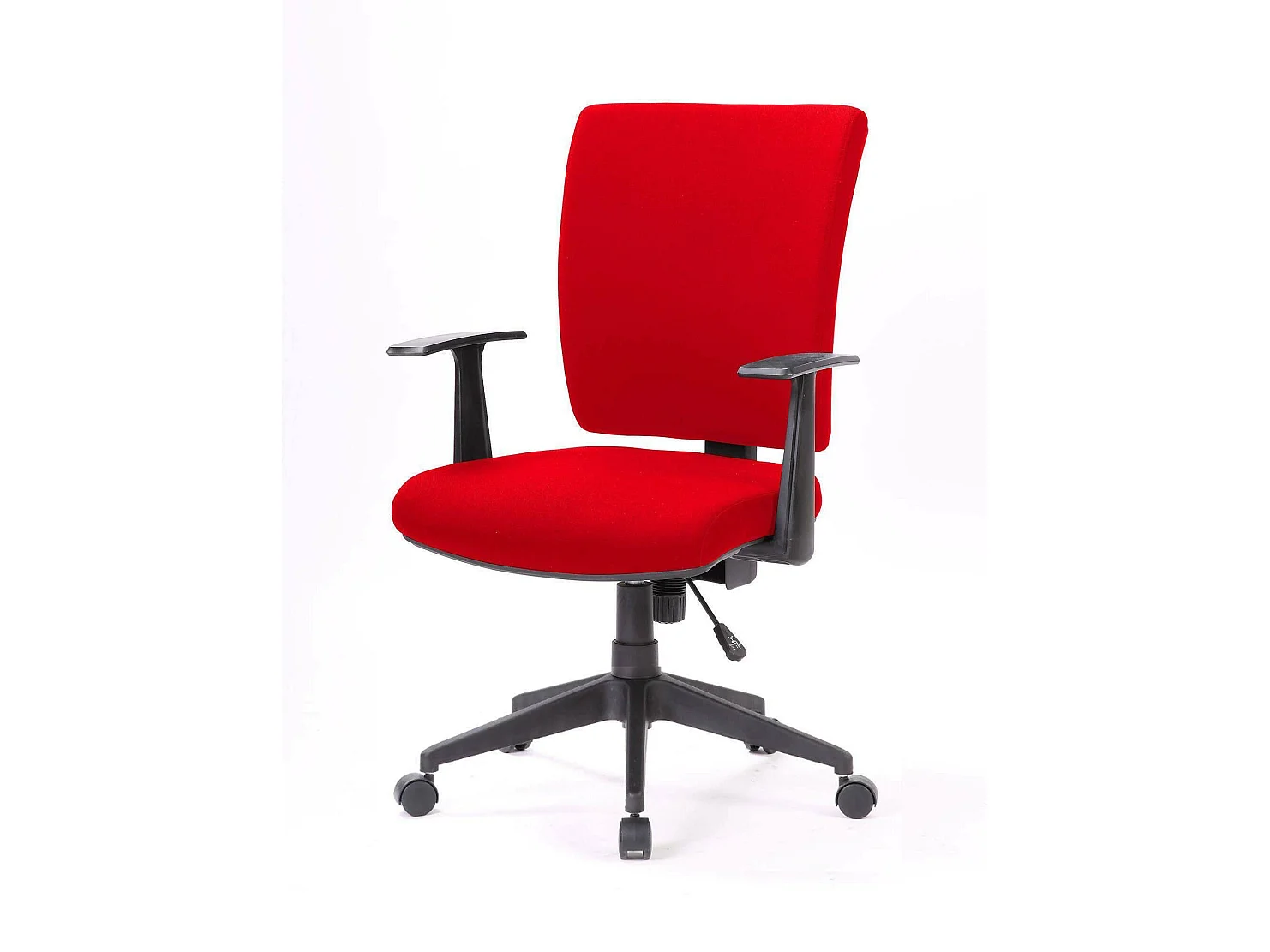 Chaise de bureau Dlom, Chaise de direction avec accoudoirs, Siège de bureau ergonomique, 61x65h98/108 cm, Rouge