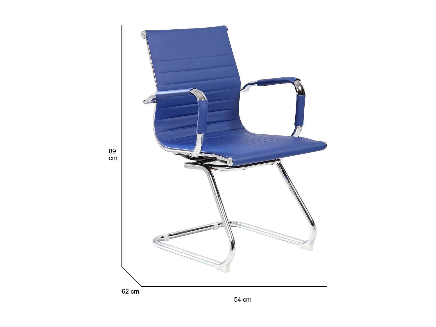 Chaise de bureau Dfusett, Chaises de salle d'attente avec accoudoirs pour le bureau, Chaise d'attente ergonomique, 62x54h89 cm, Bleu