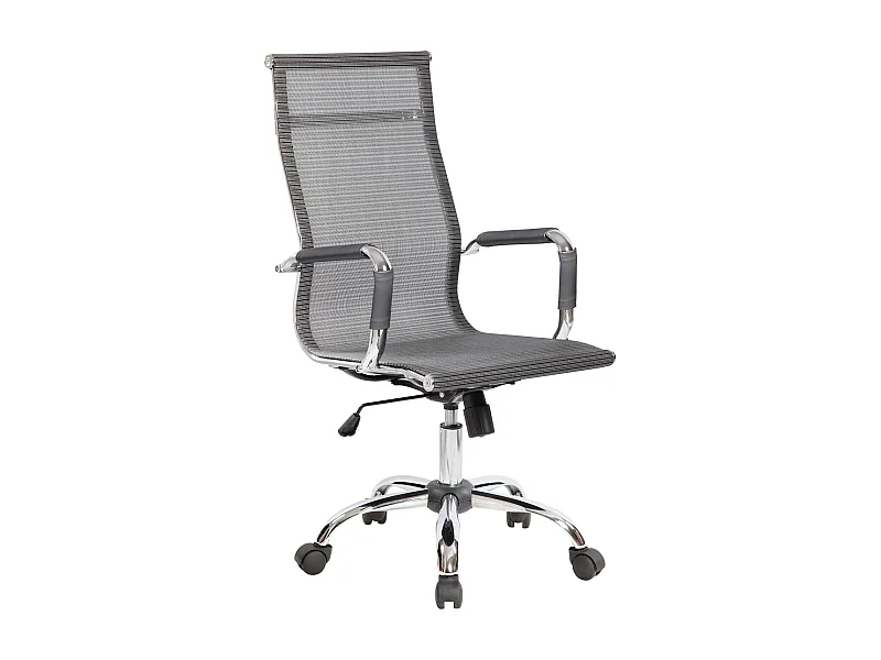 Dmannin bureaustoel, Executive fauteuil met armleuningen, Ergonomische bureaustoel, Grijs, 63x54h106/116 cm