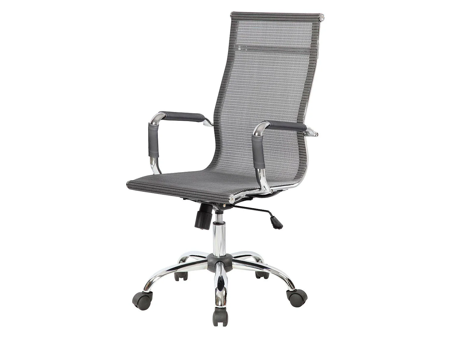 Chaise de bureau Dmannin, Chaise de direction avec accoudoirs, Chaise de bureau ergonomique, Gris, 63x54h106/116 cm