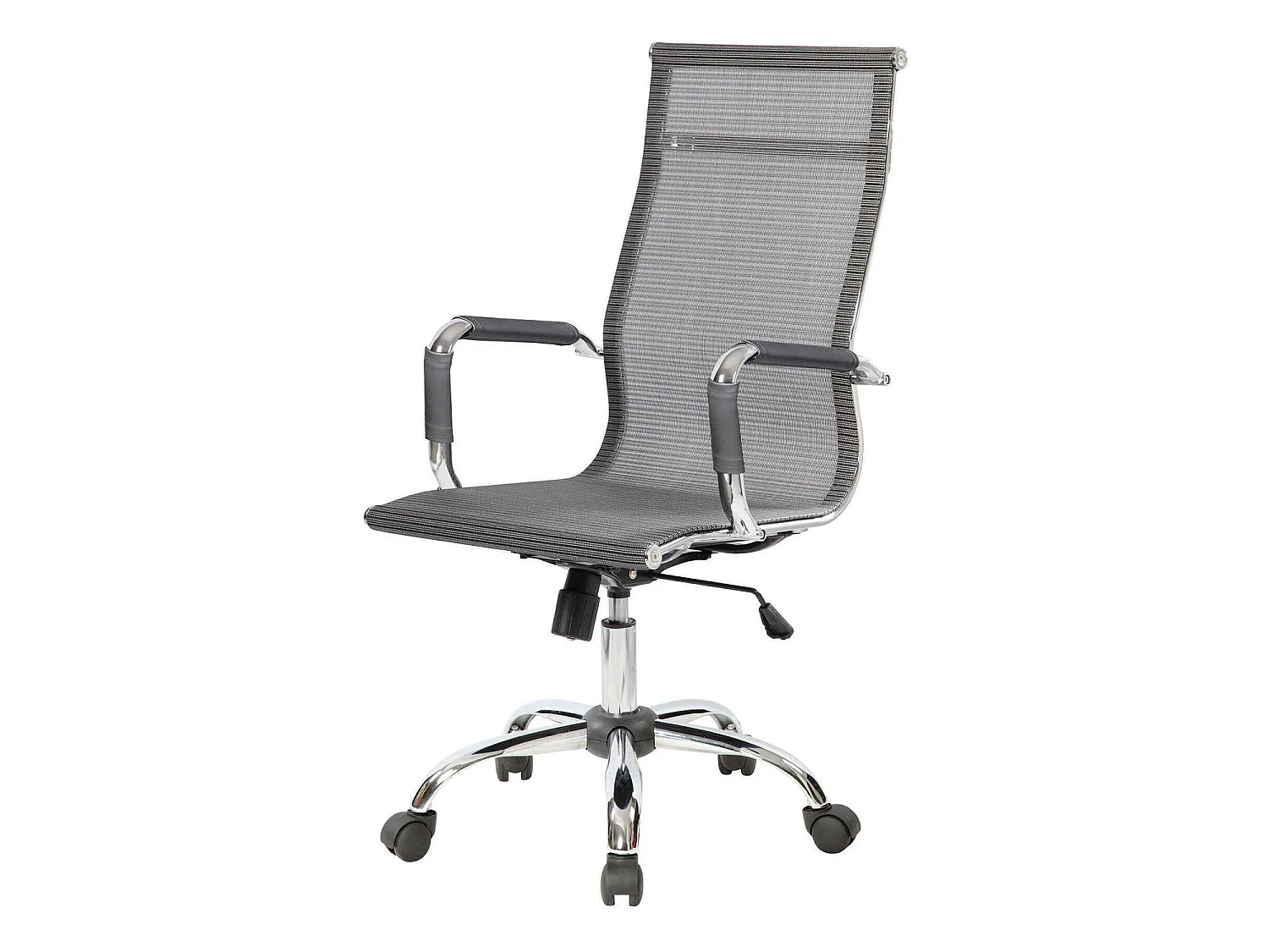 Dmannin bureaustoel, Executive fauteuil met armleuningen, Ergonomische bureaustoel, Grijs, 63x54h106/116 cm
