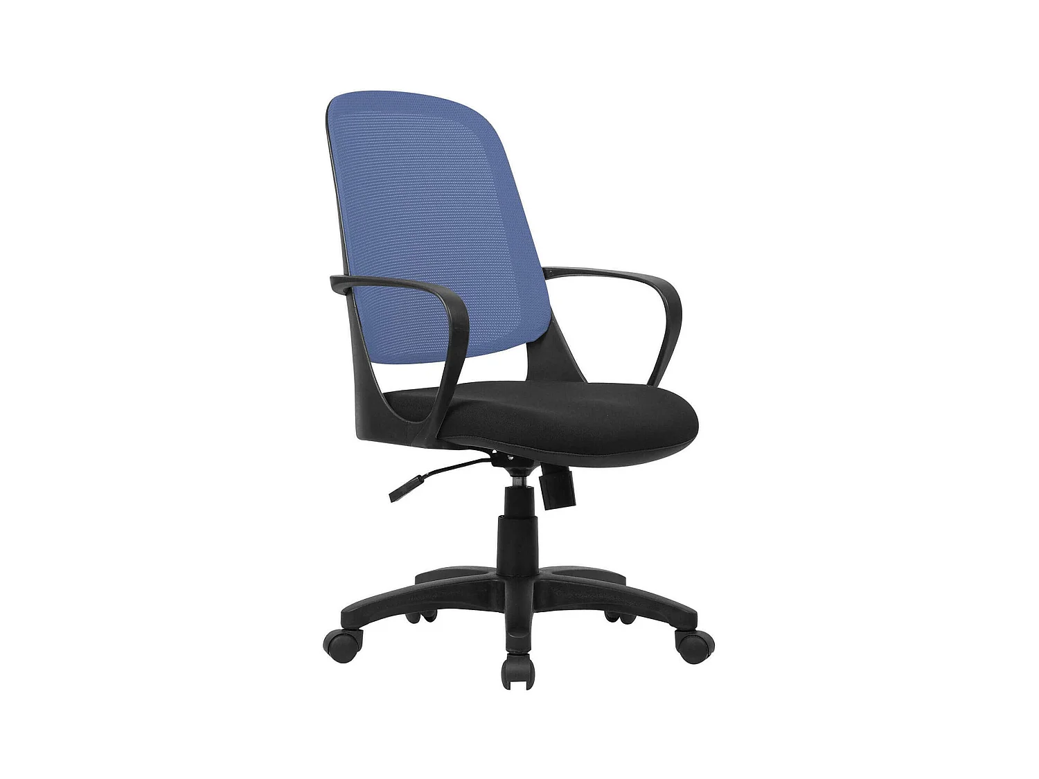 Dbink bureaustoel, Mesh bureaustoel met armleuningen, Ergonomische bureaustoel, 61x60h99/108 cm, Zwart en Blauw