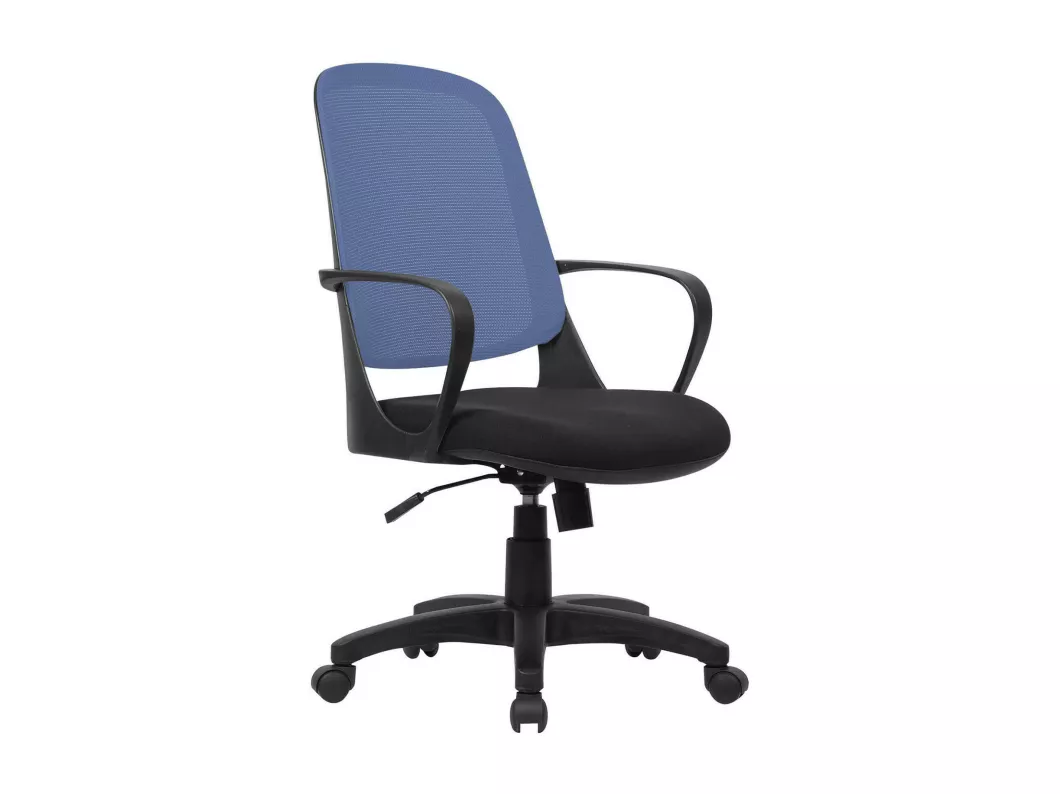 Kauf Unique Bürostuhl Dbink, Mesh-Arbeitsstuhl mit Armlehnen, Ergonomischer Bürositz, 61x60h99/108 cm, Schwarz und Blau