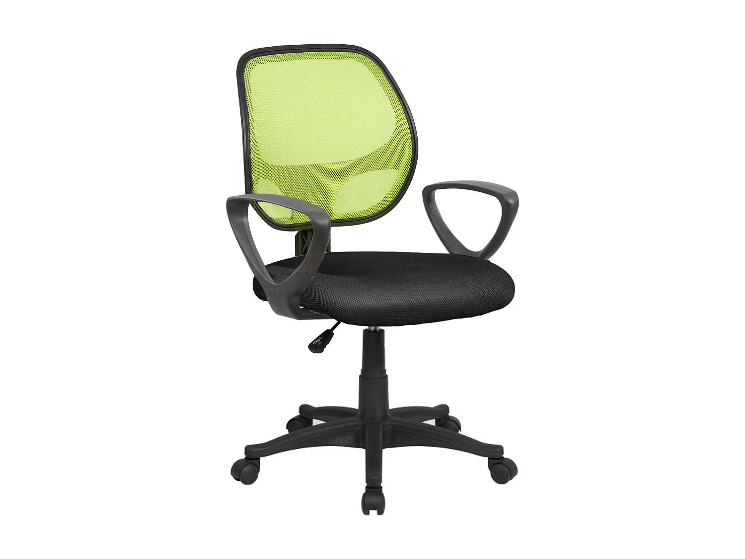 Ddjidj bureaustoel, Mesh bureaustoel met armleuningen, Ergonomische bureaustoel, 56x57h88/100 cm, Zwart en Groen