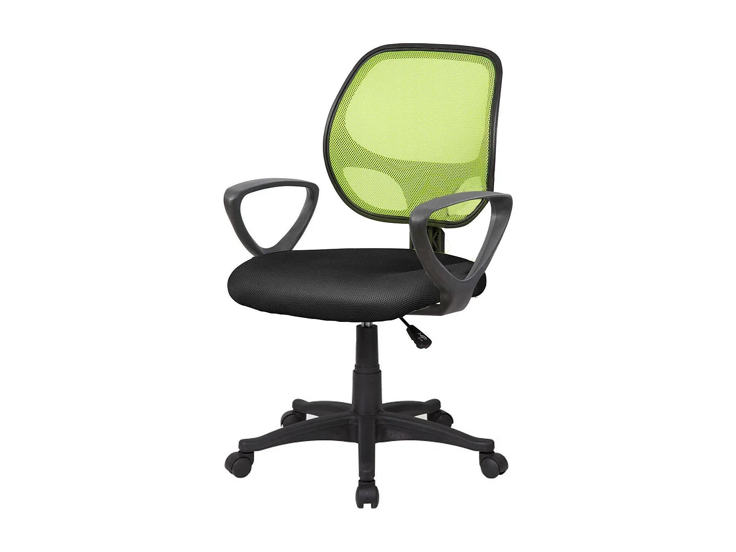 Chaise de bureau Ddjidj, Chaise de travail en maille avec accoudoirs, Siège de bureau ergonomique, 56x57h88/100 cm, Noir et Vert
