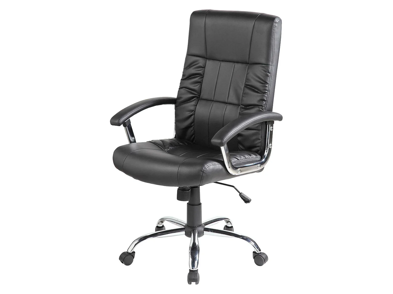 Bürostuhl Dhongl, Chefsessel mit Armlehnen, Ergonomischer Bürostuhl, 69x64h106/116 cm, Schwarz