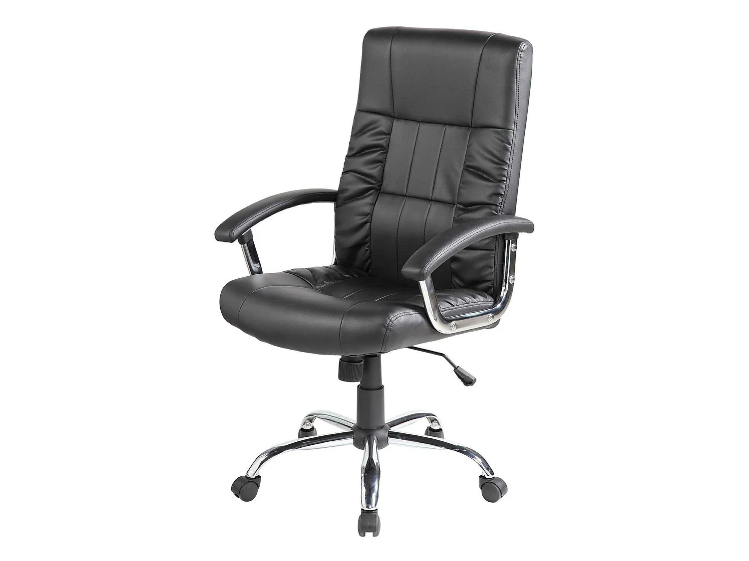 Bürostuhl Dhongl, Chefsessel mit Armlehnen, Ergonomischer Bürostuhl, 69x64h106/116 cm, Schwarz