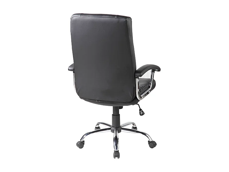 Silla de oficina Dhongl, Sillón ejecutivo con reposabrazos, Silla de oficina ergonómica, 69x64h106/116 cm, Negro