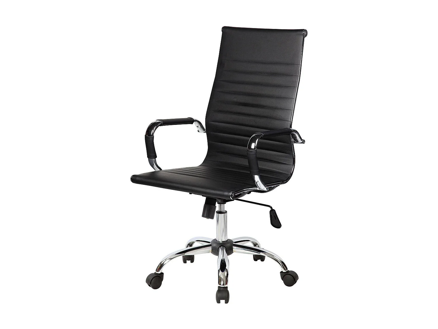 Disrae bureaustoel, Executive fauteuil met armleuningen, Ergonomische bureaustoel, Zwart, 63x54h106/116 cm