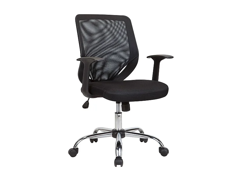 Daaro bureaustoel, Mesh executive fauteuil met armleuningen, Ergonomische bureaustoel, 60x54h90/98 cm, Zwart