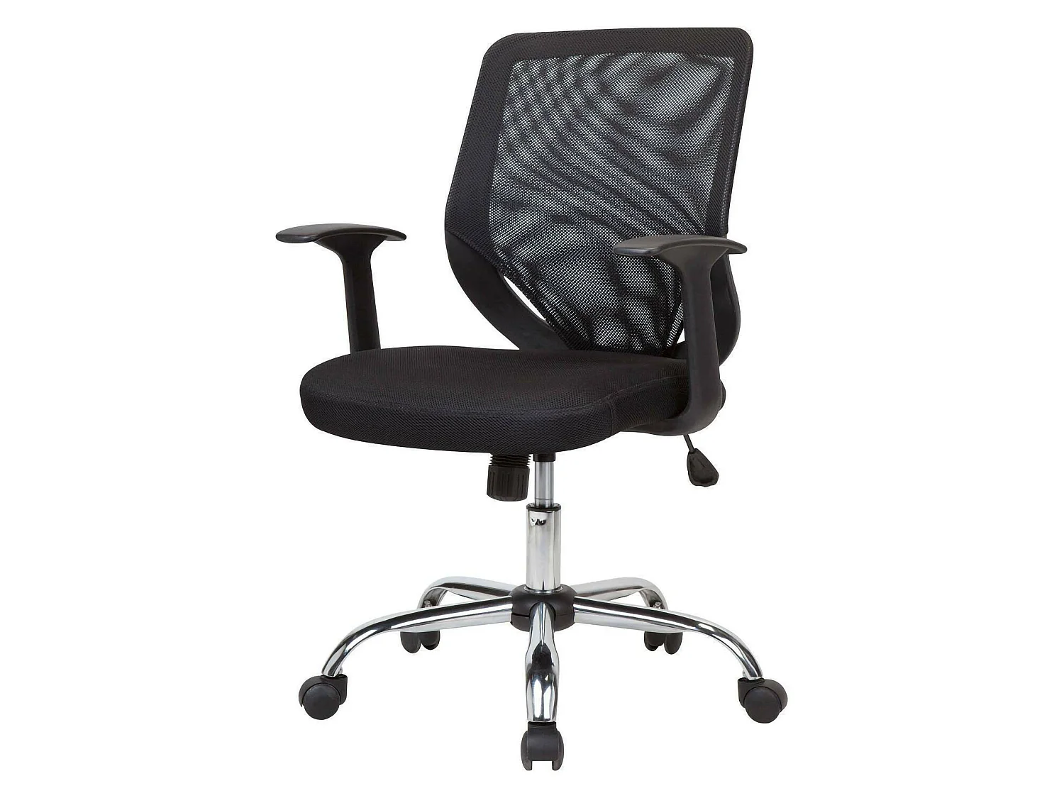 Bürostuhl Daaro, Mesh Chefsessel mit Armlehnen, Ergonomischer Bürositz, 60x54h90/98 cm, Schwarz