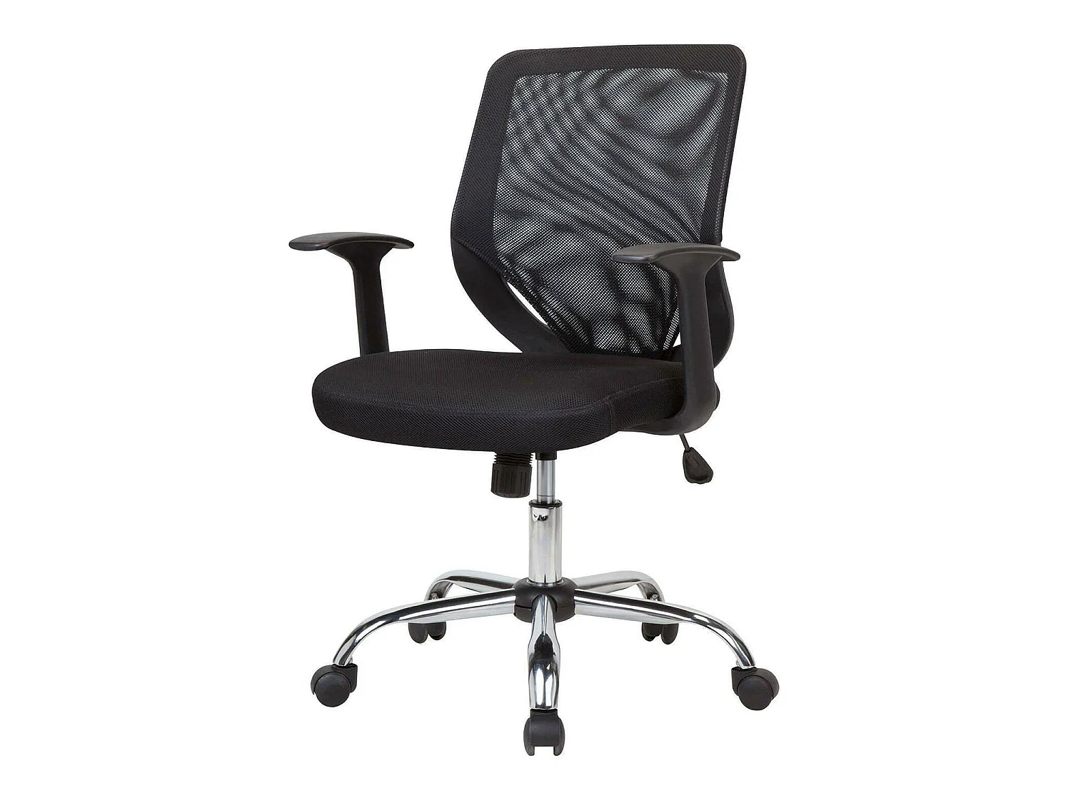 Daaro bureaustoel, Mesh executive fauteuil met armleuningen, Ergonomische bureaustoel, 60x54h90/98 cm, Zwart