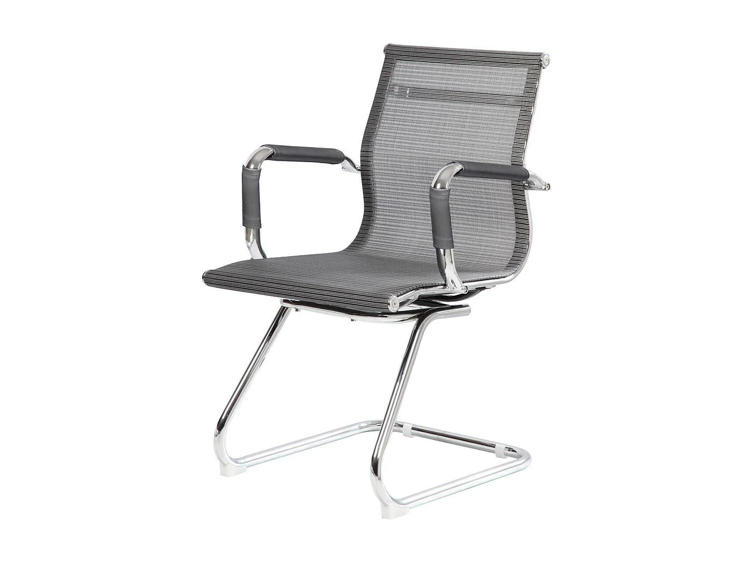 Cadeira de escritório Dgoldon, Assento de sala de espera de escritório com braços, Assento de espera ergonômico, 62x54h89 cm, Cinza