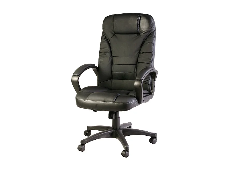 Bürostuhl Dcelik, Präsidentensessel mit Armlehnen, Ergonomischer Bürostuhl, 70x65h103/114 cm, Schwarz