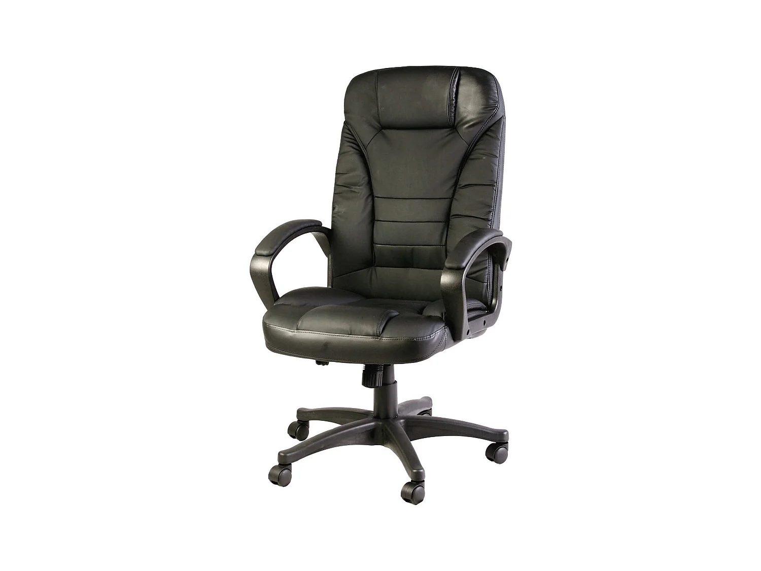 Chaise de bureau Dcelik, Fauteuil présidentiel avec accoudoirs, Chaise de bureau ergonomique, 70x65h103/114 cm, Noir