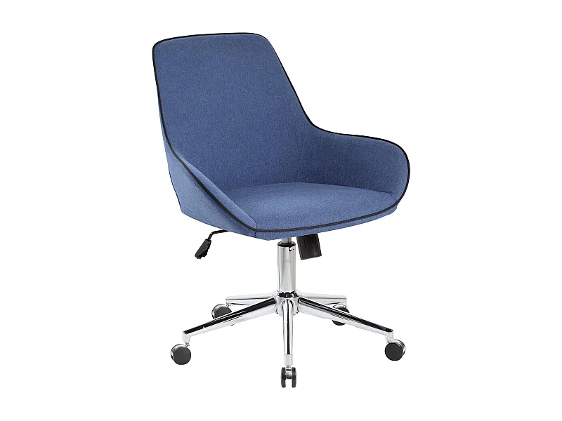 Dcampan bureaustoel, Taakfauteuil met wielen, Ergonomische bureaustoel, 66x59h98 cm, Blauw