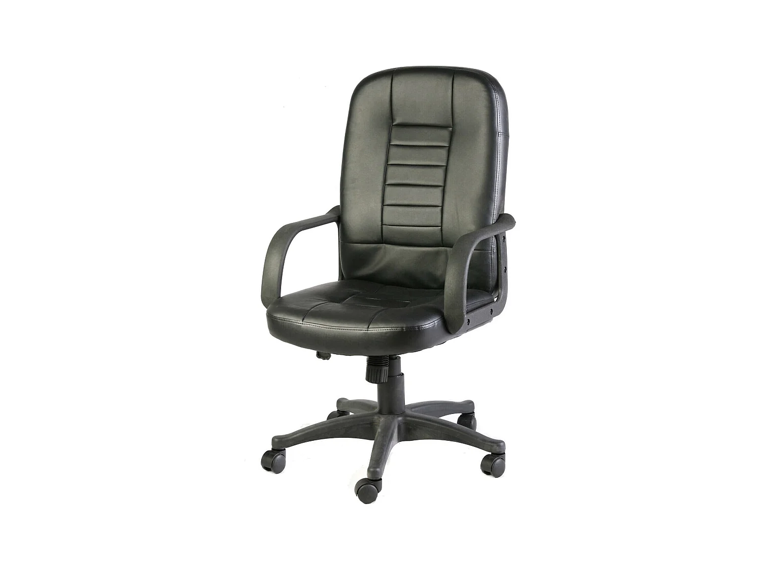 Bürostuhl Dmelar, Chefsessel mit Armlehnen, Ergonomischer Bürostuhl, Schwarz, 56x59h104/114 cm