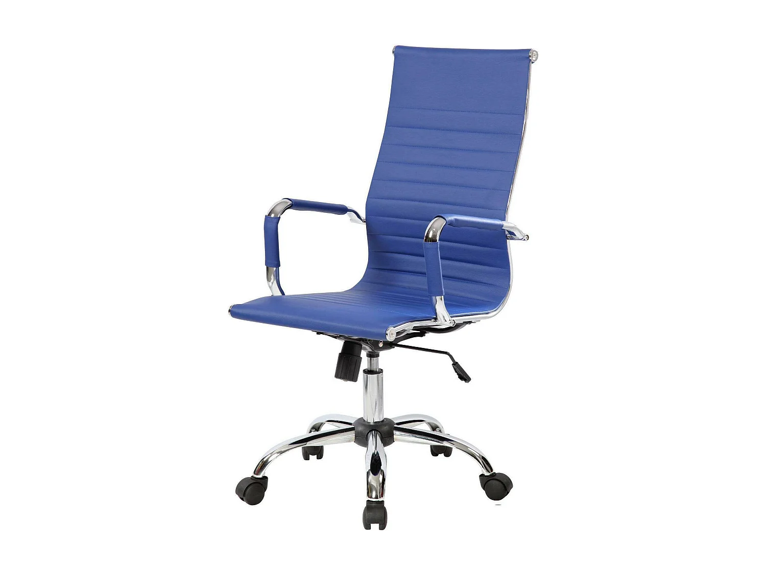 Chaise de bureau Dluis, Fauteuil de direction avec accoudoirs, Chaise de bureau ergonomique, Bleu, 63x54h106/116 cm