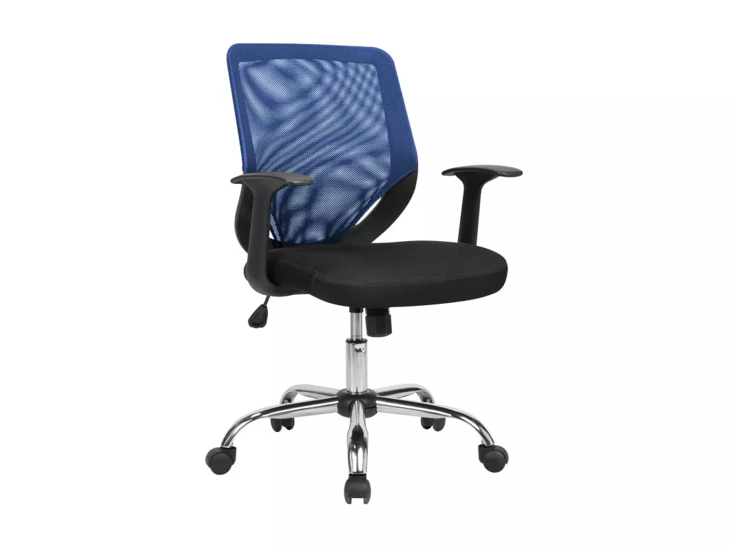 Kauf Unique Bürostuhl Daaro, Mesh Chefsessel mit Armlehnen, Ergonomischer Bürositz, 60x54h90/98 cm, Schwarz und Blau