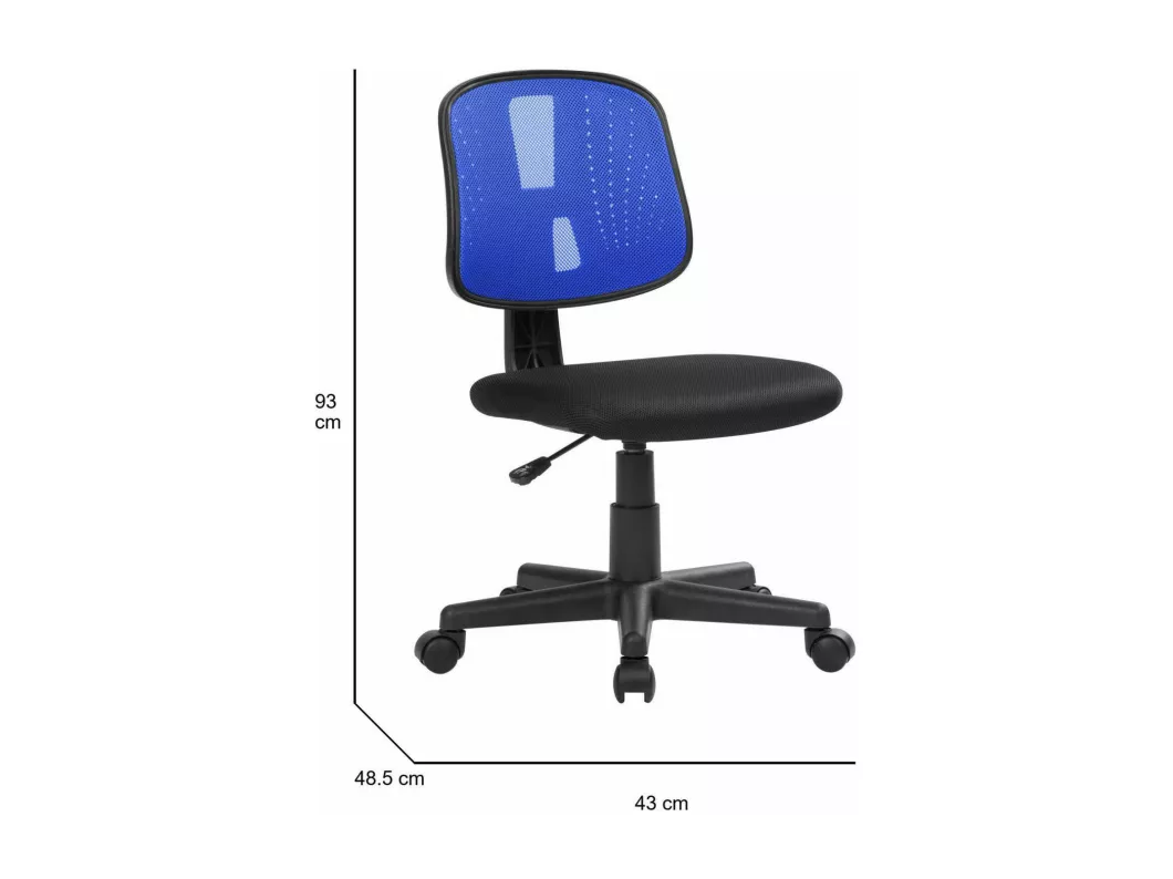 Kauf Unique Bürostuhl Dlazeti, Arbeitsbürostuhl, Ergonomischer Bürositz, 49x43h81/93 cm, Schwarz und Blau