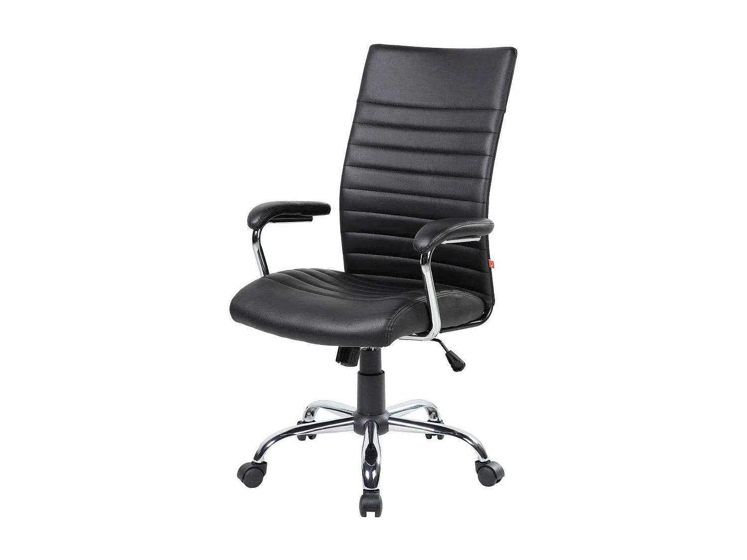 Silla de oficina Ddim, Sillón presidencial con reposabrazos, Silla de oficina ergonómica, 63x65h108/118 cm, Negro
