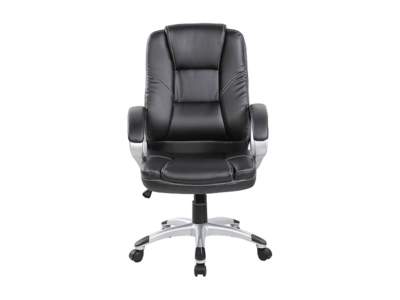 Chaise de bureau Dminell, Chaise de direction avec accoudoirs, Chaise de bureau ergonomique, 69x63h105/116 cm, Noir