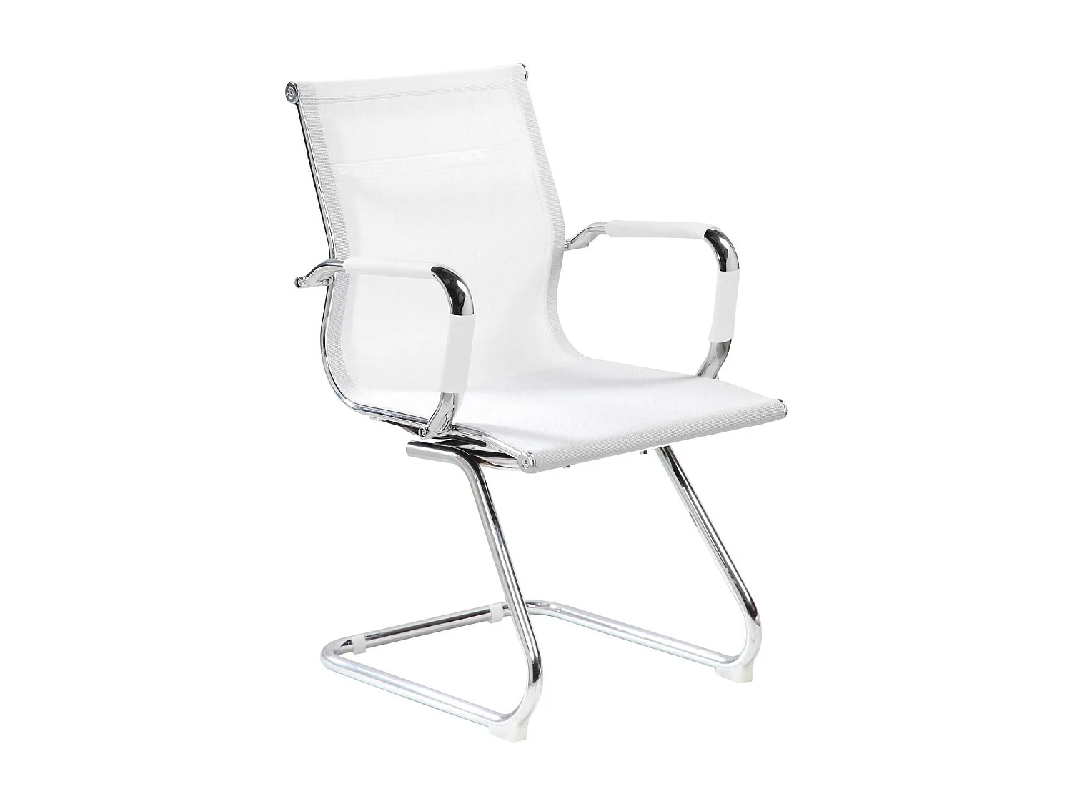 Cadeira de escritório Dgoldon, Assento de sala de espera de escritório com braços, Assento de espera ergonômico, 62x54h89 cm, Branco