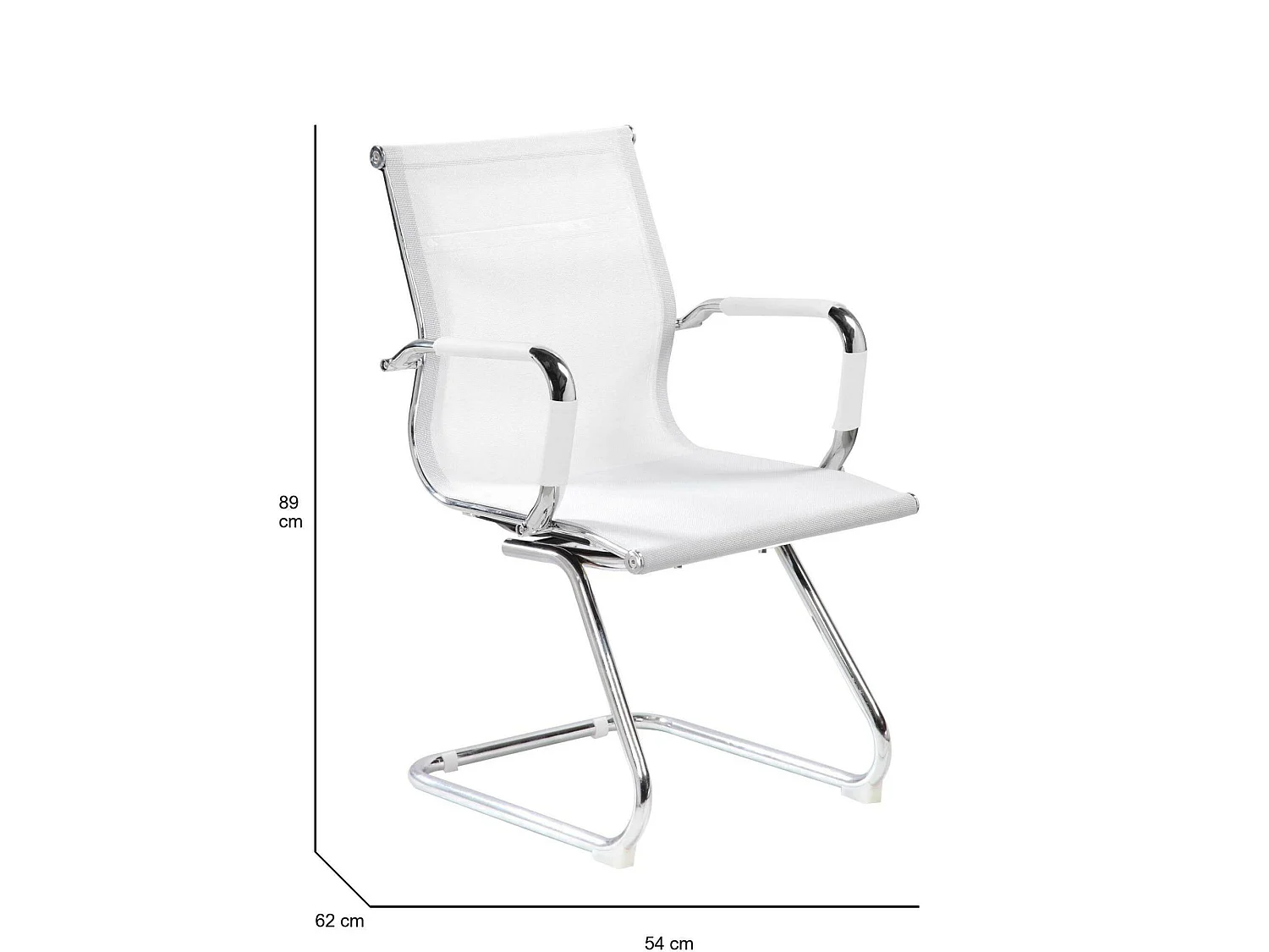 Bürostuhl Dgoldon, Wartezimmerstühle mit Armlehnen, Ergonomischer Wartezimmerstuhl, 62x54h89 cm, WeiÃŸ