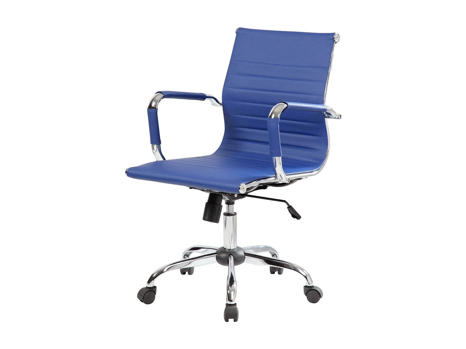 Dluis bureaustoel, Executive fauteuil met armleuningen, Ergonomische bureaustoel, Blauw, 62x54h92/102 cm