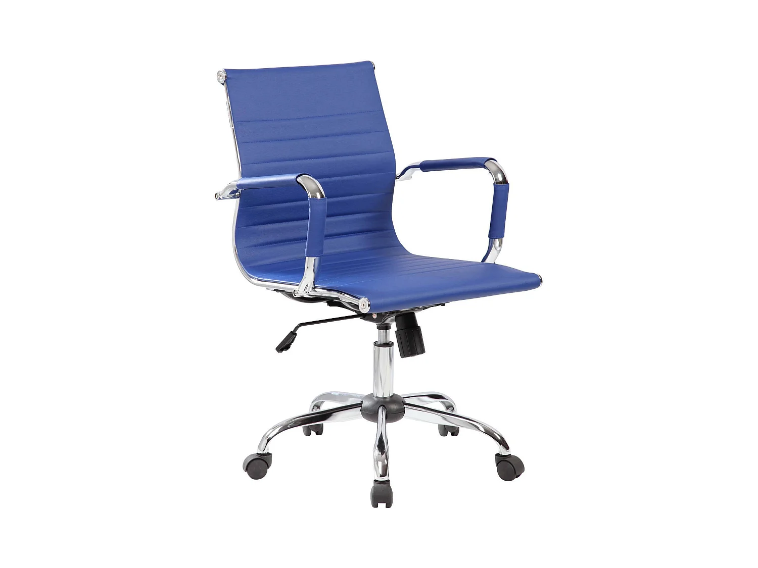 Silla de oficina Attiliat\, Sillón ejecutivo con reposabrazos, Silla de oficina ergonómica, Azul, 62x54h92/102 cm