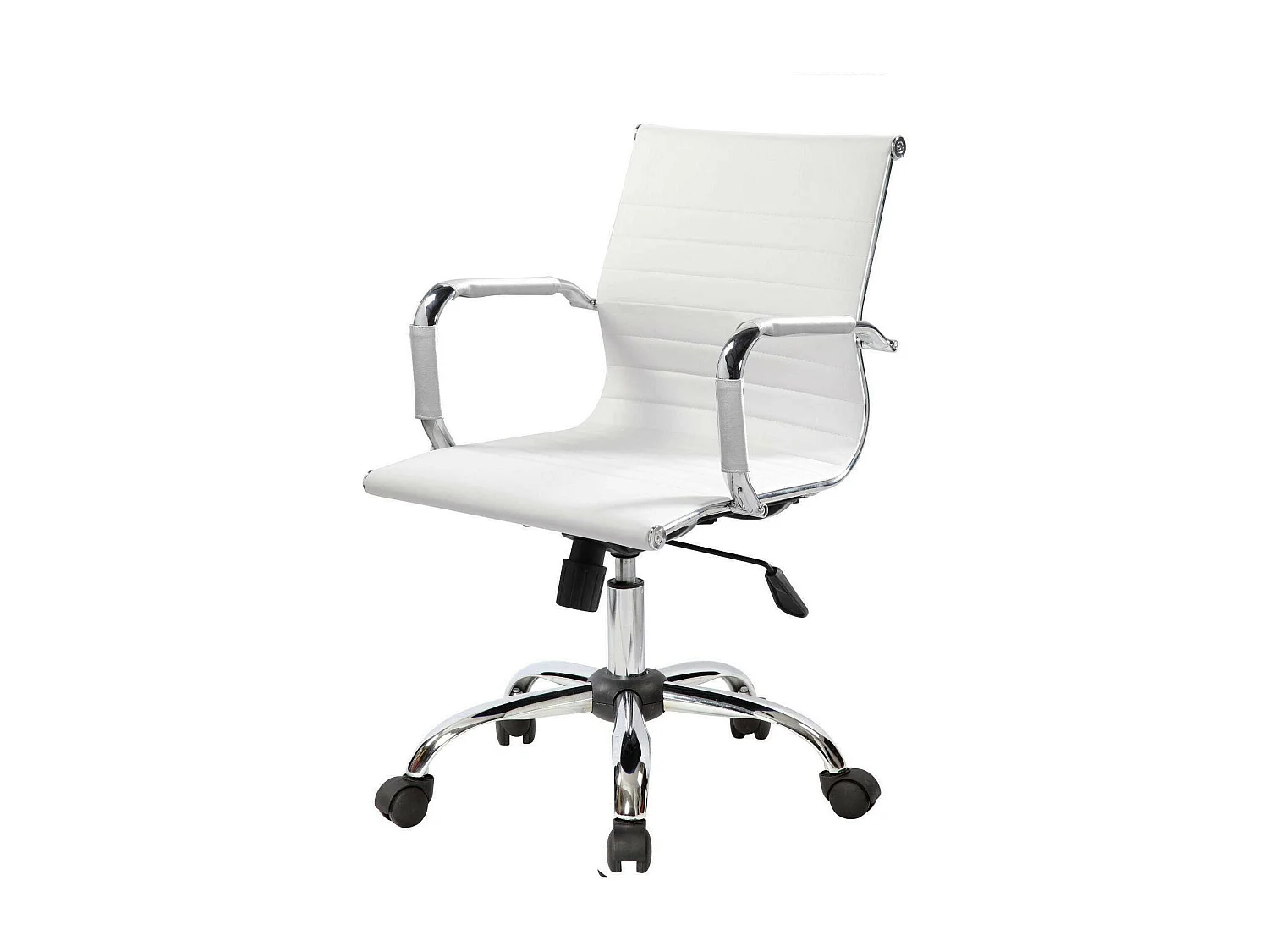 Silla de oficina Dlemmen, Sillón ejecutivo con reposabrazos, Silla de oficina ergonómica, Blanco, 62x54h92/102 cm